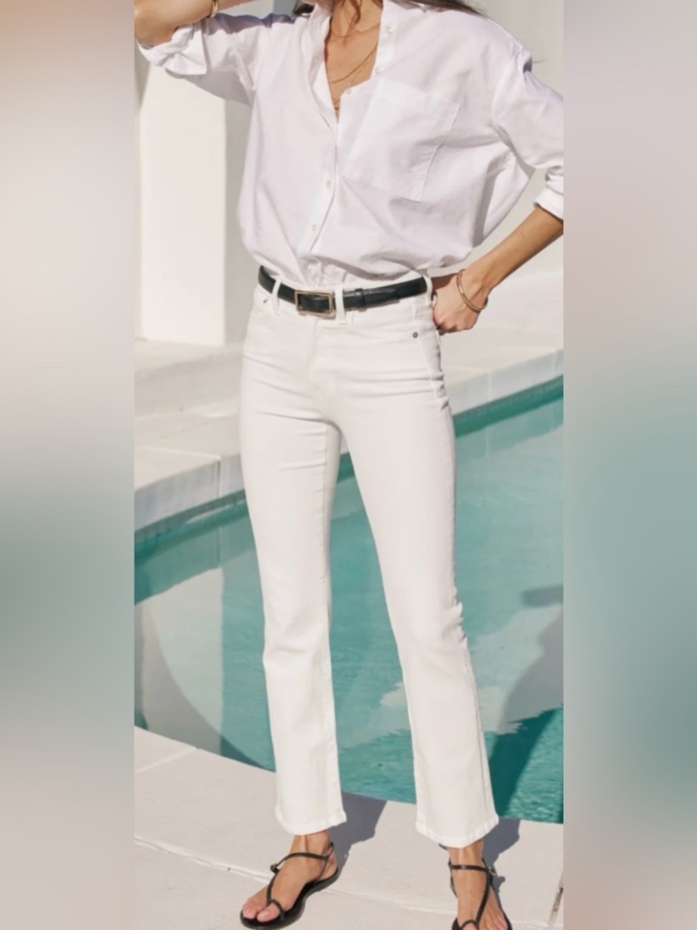 AYR The Pop In Salt Water White Women’s Straight Leg White Jeans